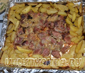 Запеченный картофель с мясом, приготовление, шаг 6