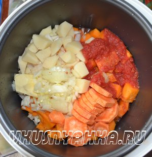 Тыквенный суп-пюре в мультиварке, приготовление, шаг 2