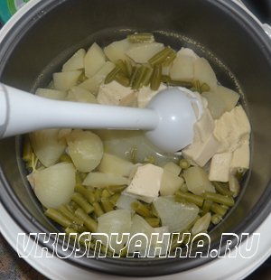 Суп – пюре из зелёной фасоли в мультиварке, приготовление, шаг 3