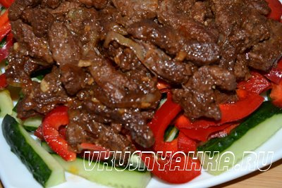 Огурцы с мясом по- корейски  в мультиварке, приготовление, шаг 4