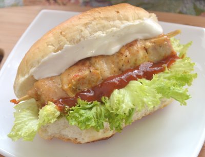 Сэндвичи с куриным шашлычком  в мультиварке