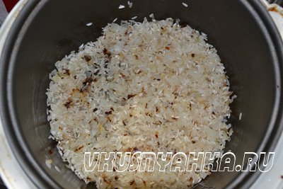 Рис с луком в мультиварке, приготовление, шаг 3