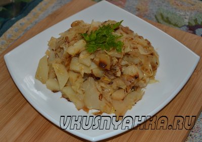 Жареный картофель с капустой в мультиварке, приготовление, шаг 5