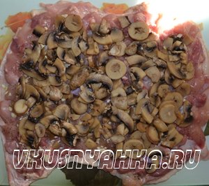 Куриная колбаса с грибами в мультиварке, приготовление, шаг 5