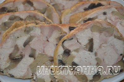 Куриная колбаса с грибами в мультиварке, приготовление, шаг 8