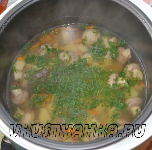 Постный суп с шампиньонами в мультиварке, приготовление, шаг 3