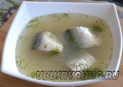 Рыбный суп из консервированной сельди
