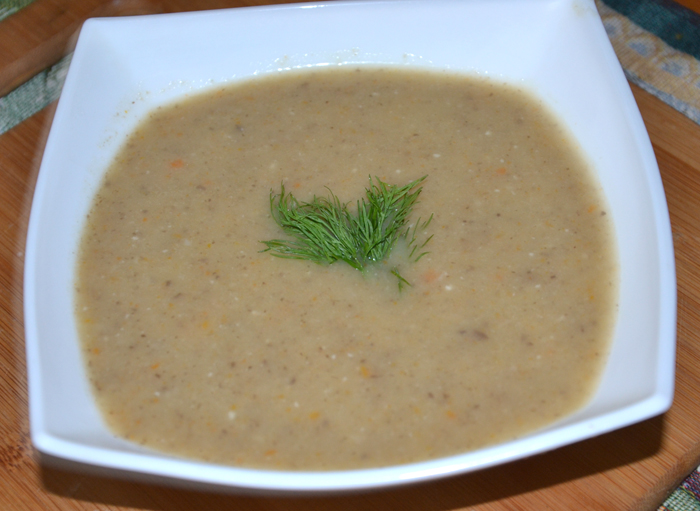 Суп-пюре из шампиньонов и плавленым сыром  в мультиварке