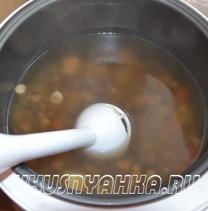 Суп-пюре из шампиньонов и плавленым сыром  в мультиварке, приготовление, шаг 3