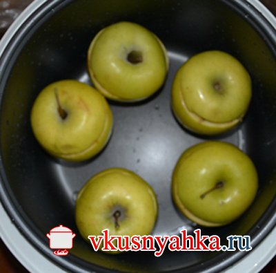 Райские печёные яблочки с печенью в мультиварке, приготовление, шаг 5