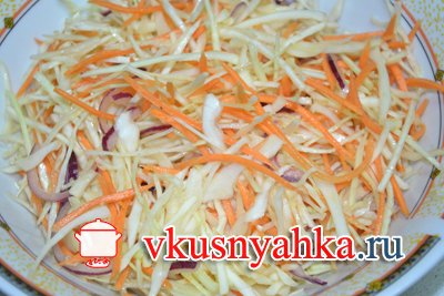Салат из капусты с морковью, приготовление, шаг 2