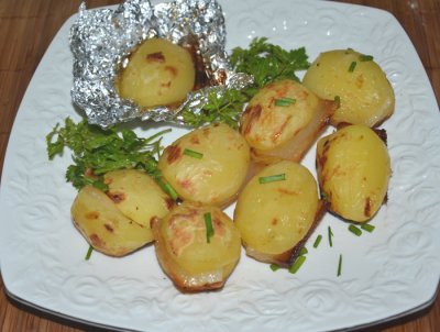 Картофель с салом в фольге