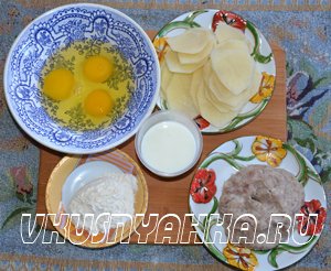 Омлет-запеканка с фаршем и картофелем в мультиварке, приготовление, шаг 1